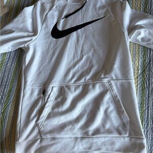 Nike White Sweatshirt with Black Swoosh